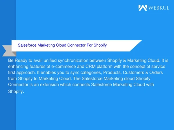 Salesforce Marketing Cloud Connector For Shopify