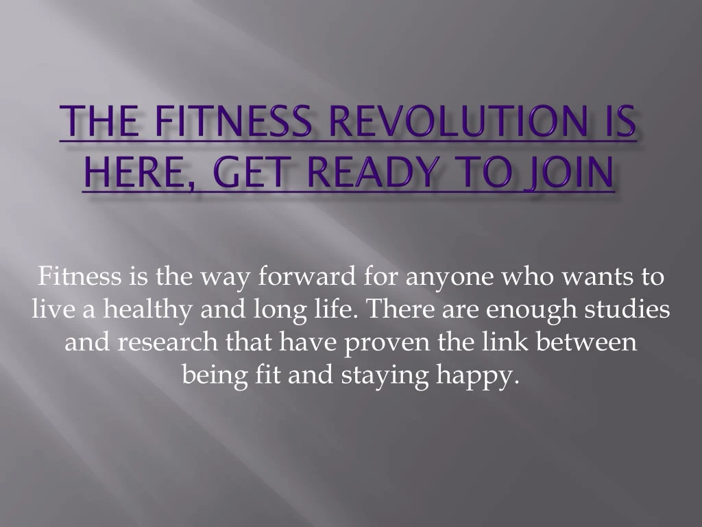 the fitness revolution is here get ready to join