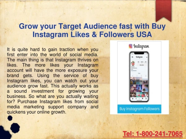Grow your Target Audience fast with Buy Instagram Likes & Followers USA