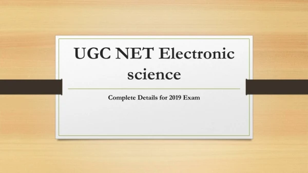 UGC NET Electronic Science