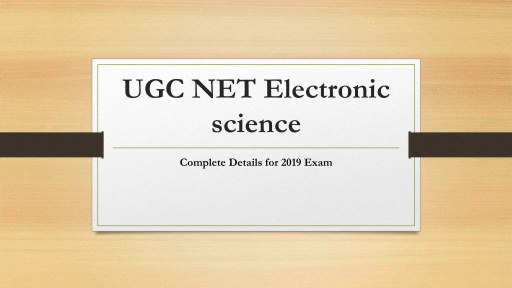 ugc net electronic science