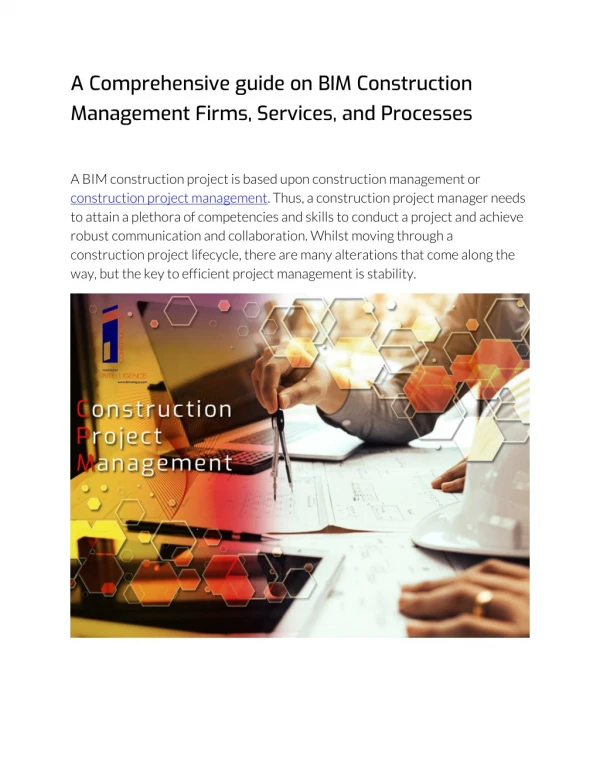 A Comprehensive guide on BIM Construction Management Firms, Services, and Processes