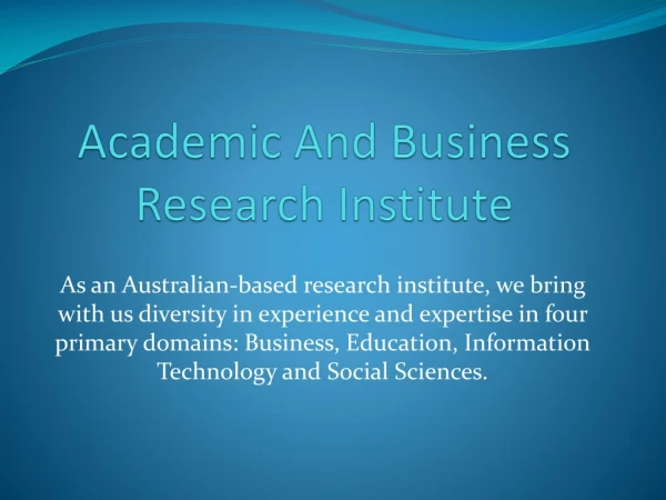 Apiar.orrg.au-Academic And Business Research Institute
