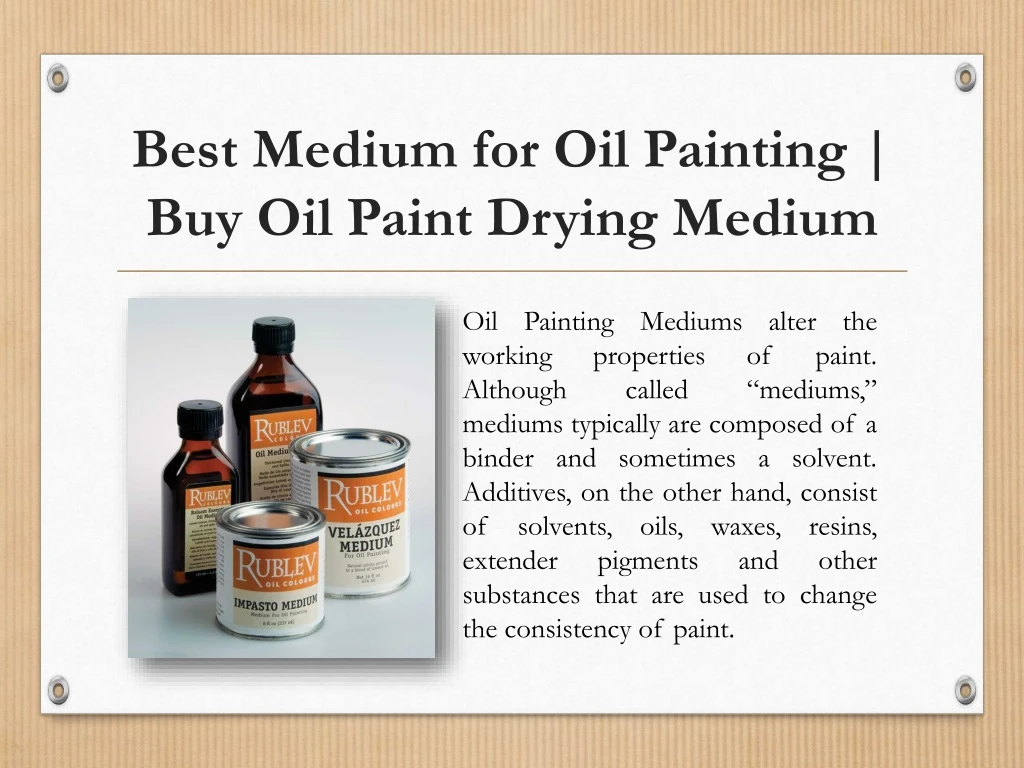 best medium for oil painting buy oil paint drying medium