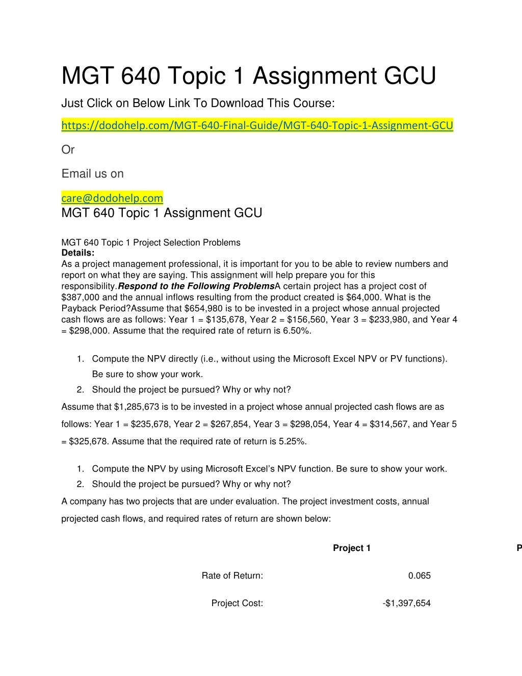 mgt 640 topic 1 assignment gcu