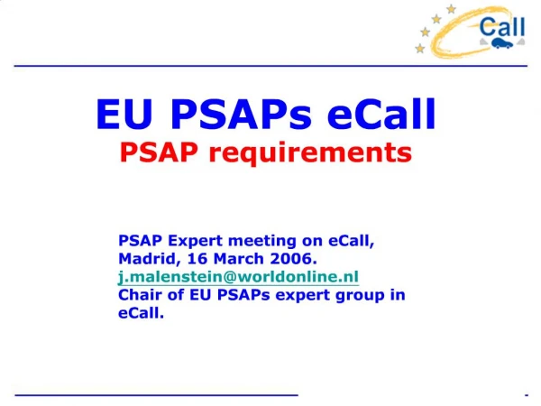 EU PSAPs eCall PSAP requirements
