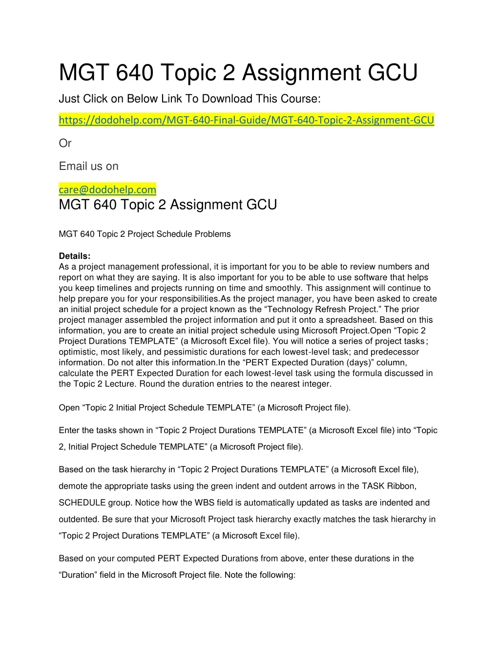 mgt 640 topic 2 assignment gcu