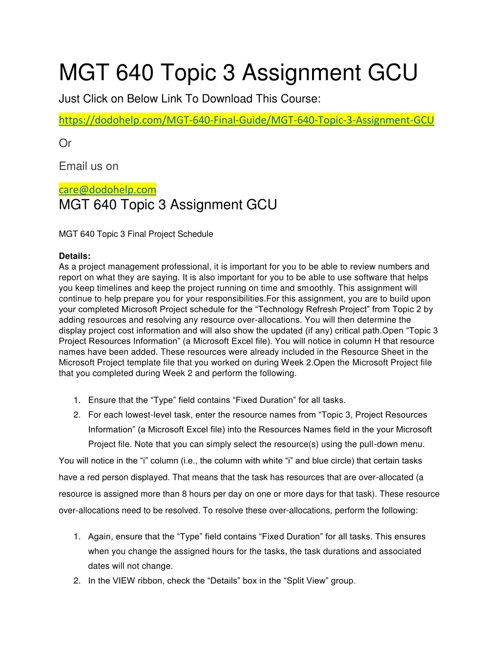 mgt 640 topic 3 assignment gcu