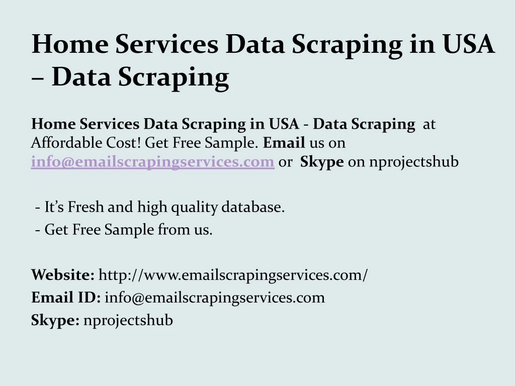 home services data scraping in usa data scraping