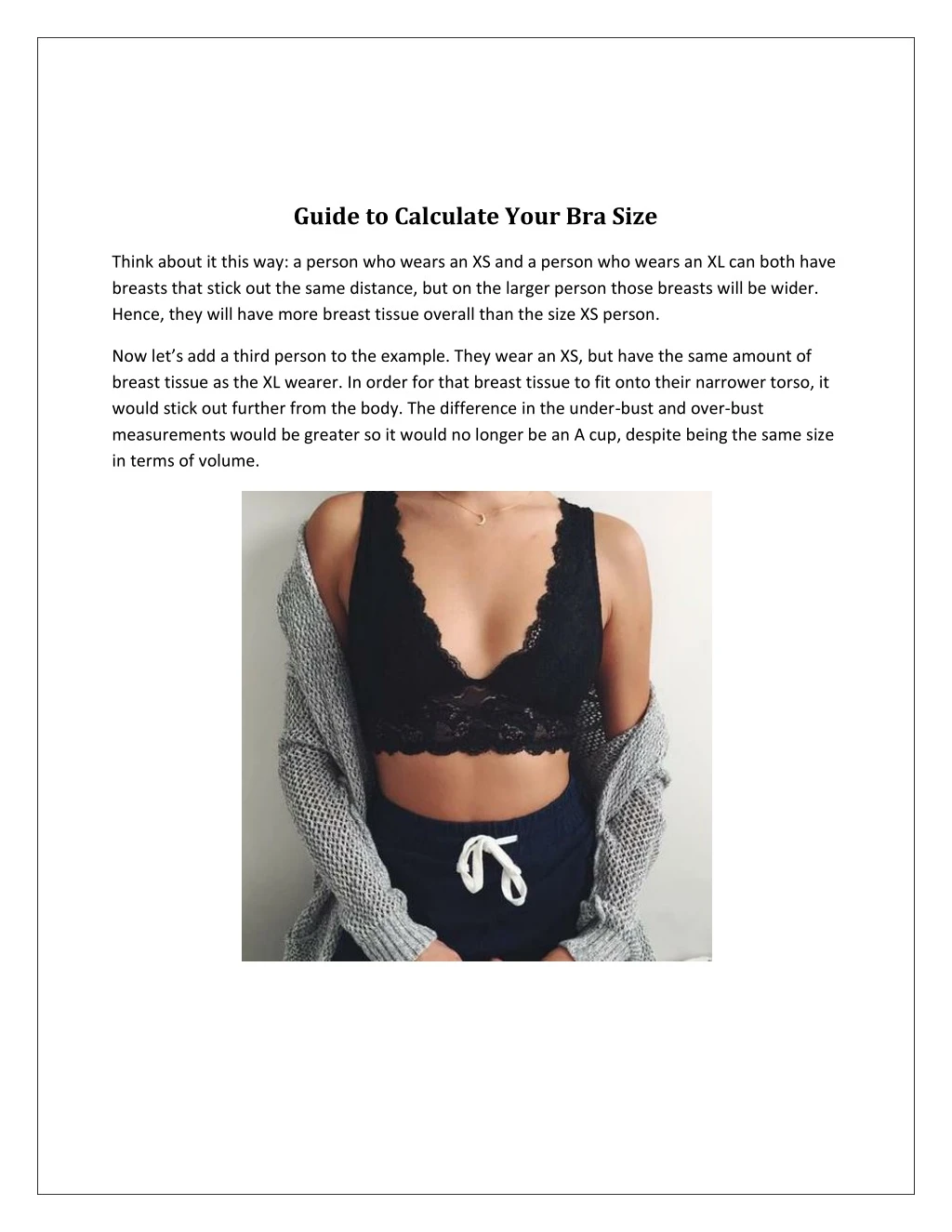 guide to calculate your bra size