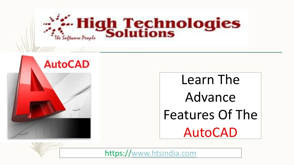 learn the advance features of the autocad