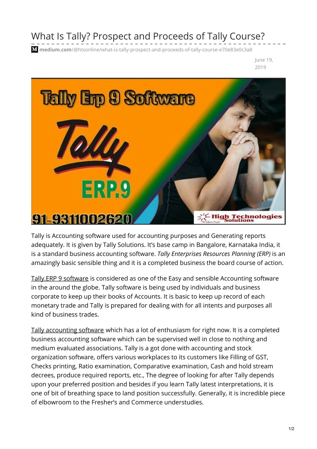 what is tally prospect and proceeds of tally