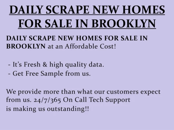 DAILY SCRAPE NEW HOMES FOR SALE IN BROOKLYN
