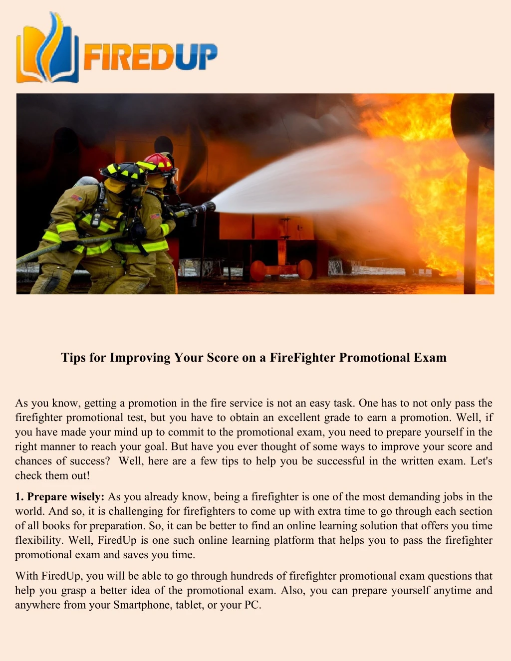 tips for improving your score on a firefighter