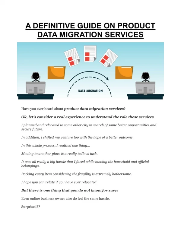 A DEFINITIVE GUIDE ON PRODUCT DATA MIGRATION SERVICES