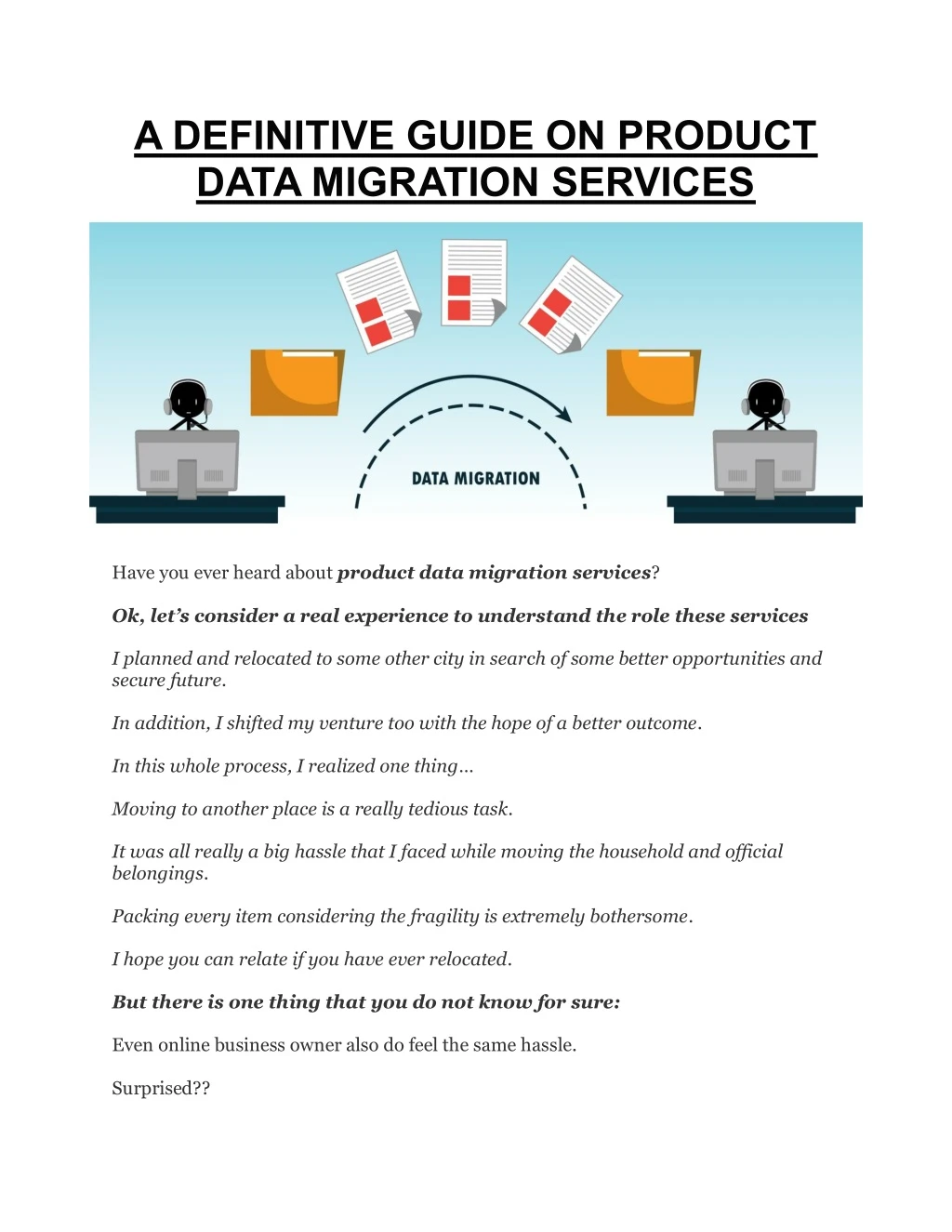 a definitive guide on product data migration