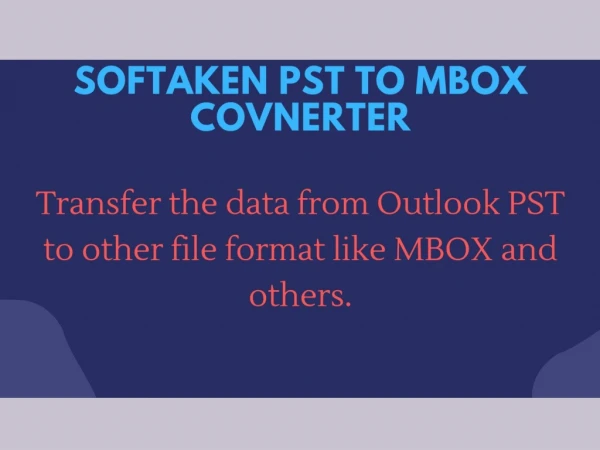 Try PST to MBOX Converter Software
