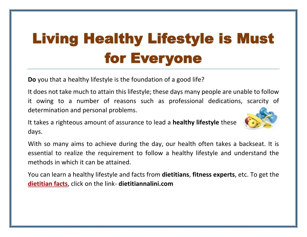 living living healthy lifestyle is must healthy