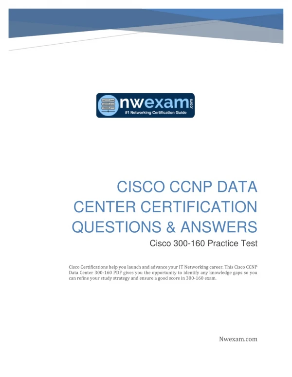 300-160_ CCNP Data Center (DCID) Certification Actual Practice Test