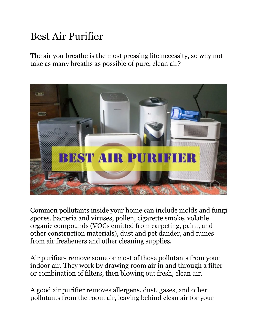 best air purifier