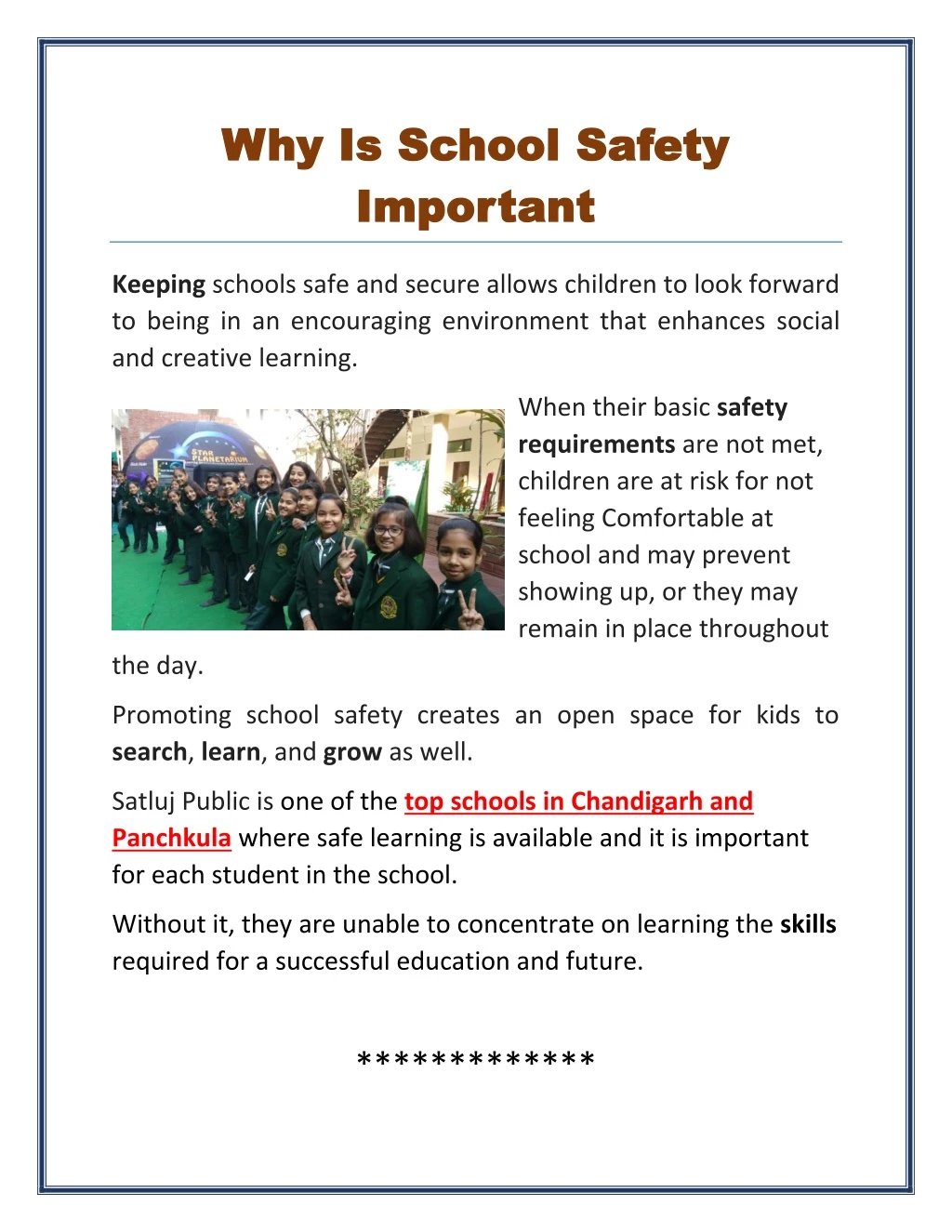 why is school safety why is school safety