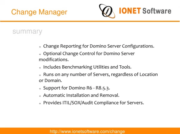 IONET Change Manager
