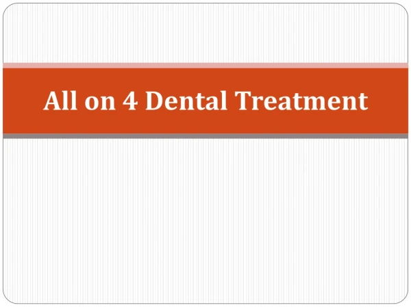All on 4 Dental Treatment