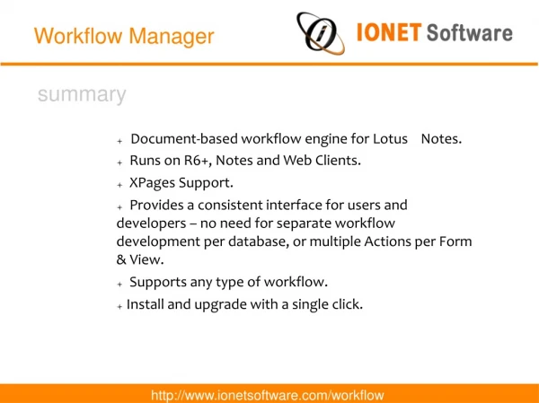 IONET Workflow Manager
