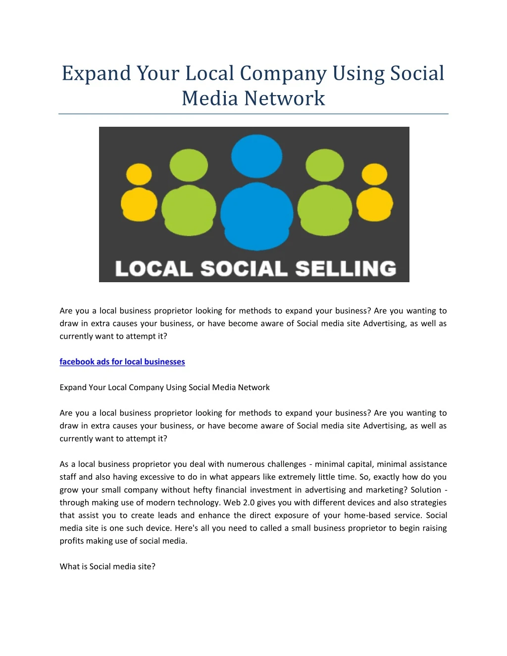 expand your local company using social media