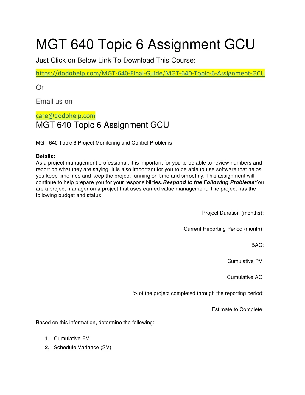 mgt 640 topic 6 assignment gcu