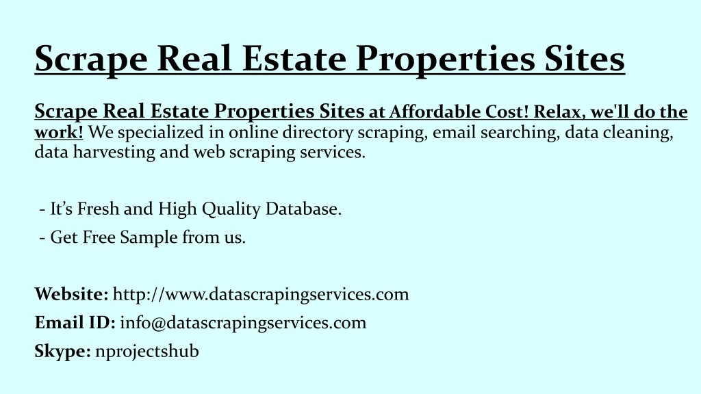 scrape real estate properties sites