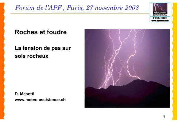 Forum de l APF , Paris, 27 novembre 2008