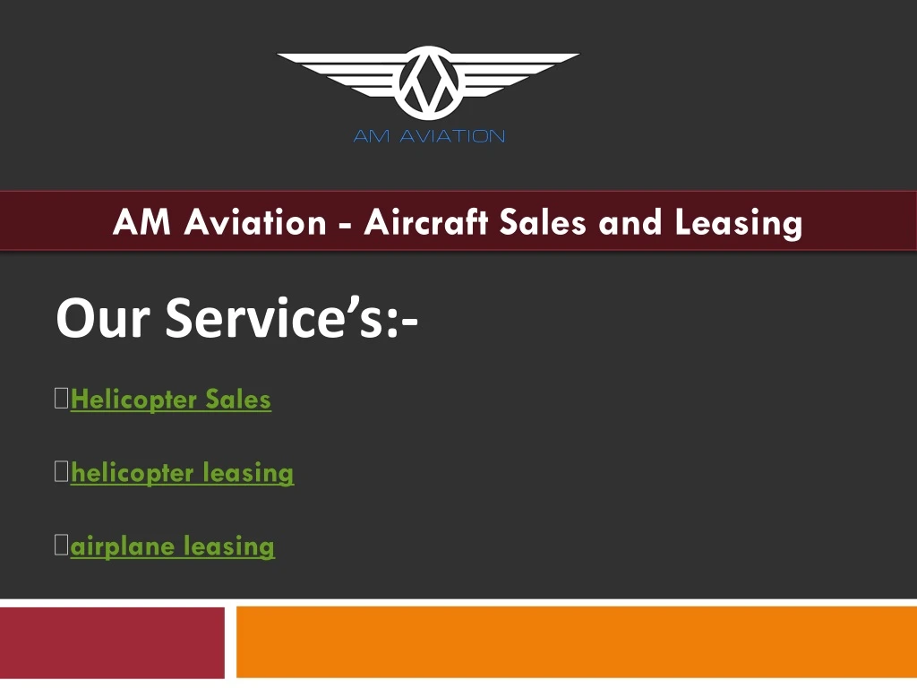 am aviation aircraft sales and leasing