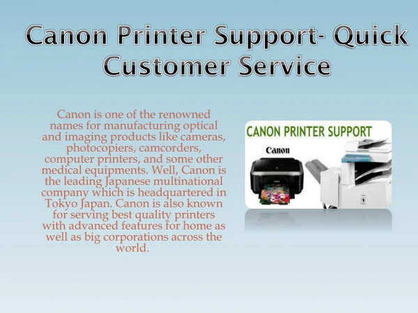 Canon Printer Support - Quick Customer Service