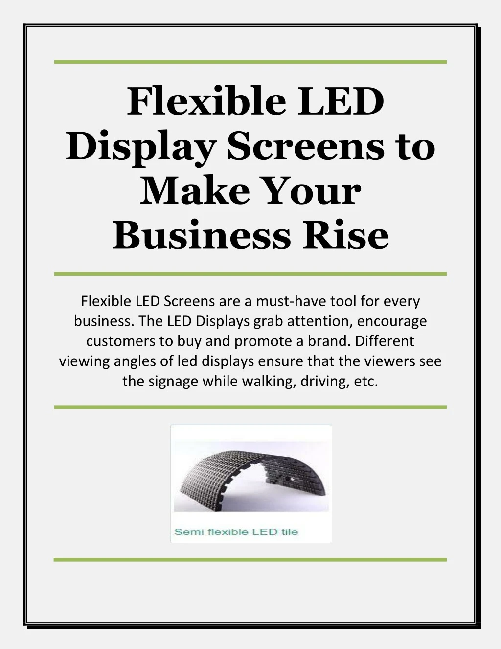 flexible led display screens to make your