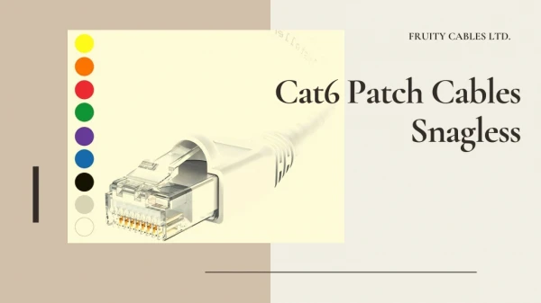 Cat6 Patch Cables snagless