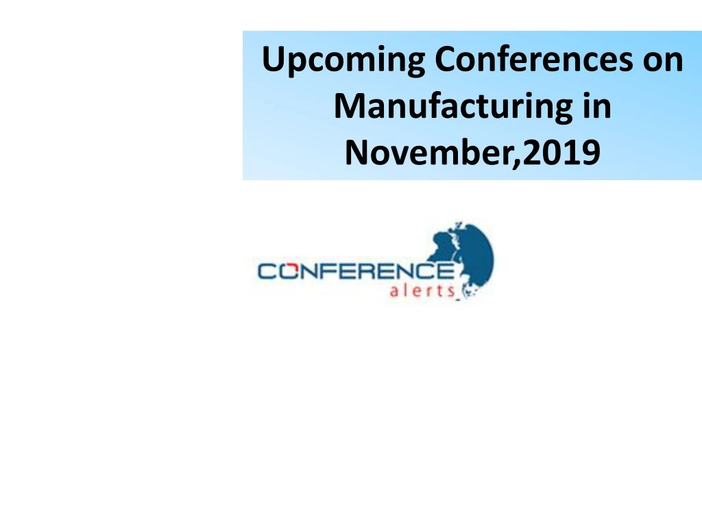upcoming conferences on manufacturing in november