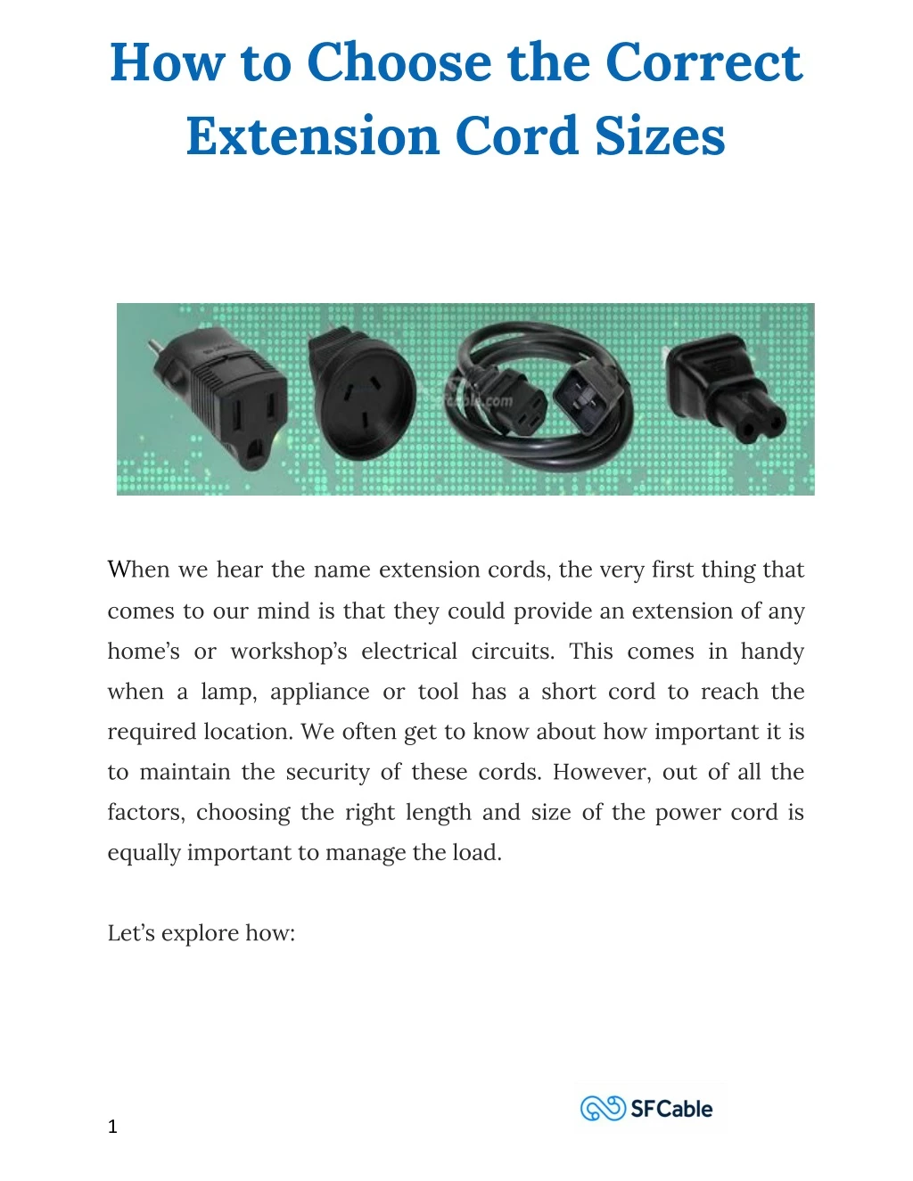 how to choose the correct extension cord sizes