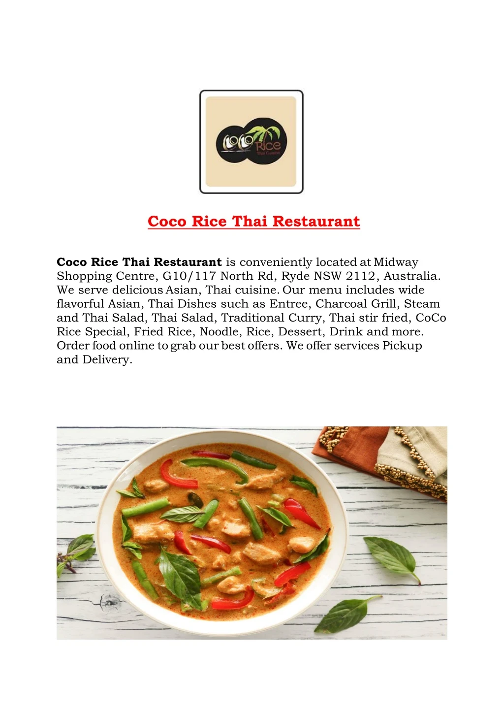coco rice thai restaurant