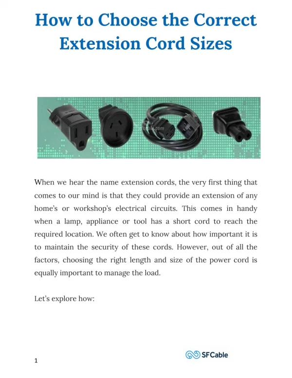 How to Choose the Correct Extension Cord Sizes