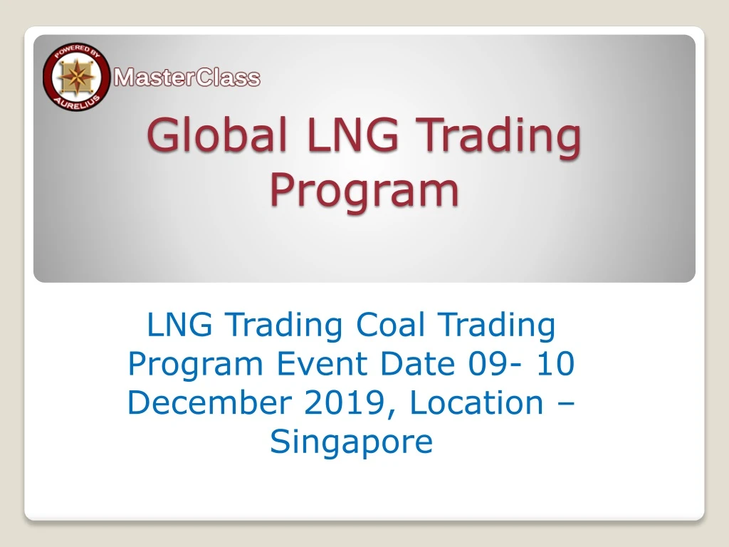 global lng trading program