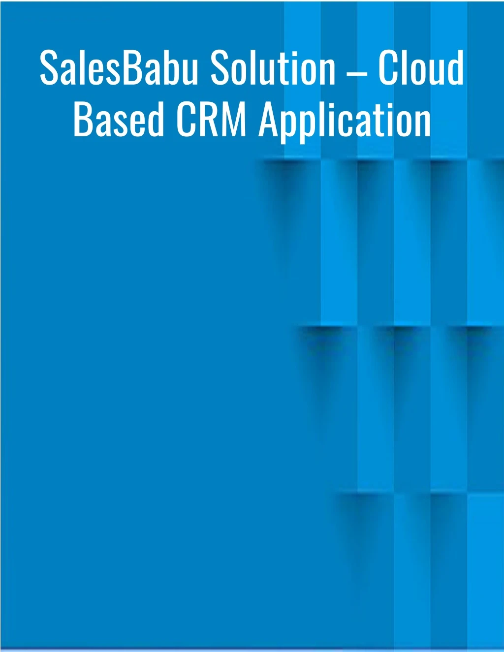 salesbabu solution cloud based crm application