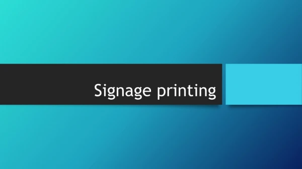 signage printing