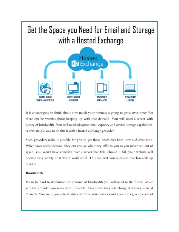 Get the Space you Need for Email and Storage with a Hosted Exchange