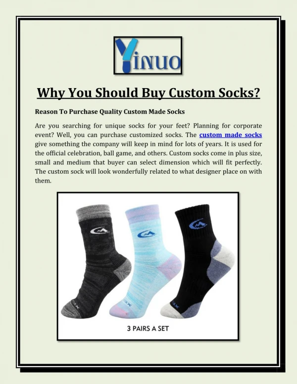 Why You Should Buy Custom Socks?