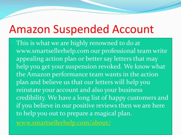 Amazon Suspended Account