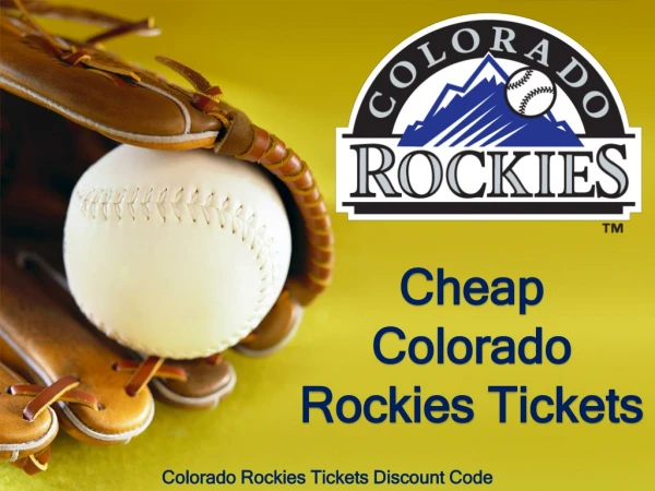 Colorado Rockies Tickets Cheap