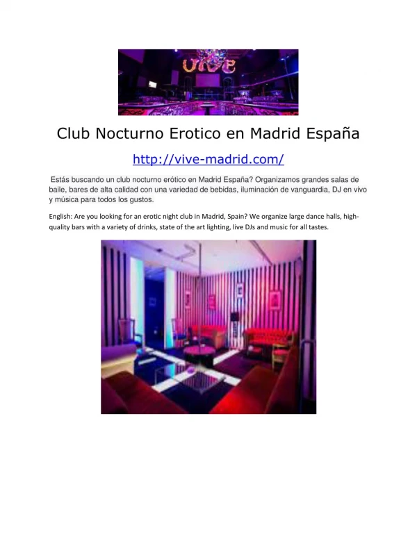 Club Nocturno Erotico en Madrid España
