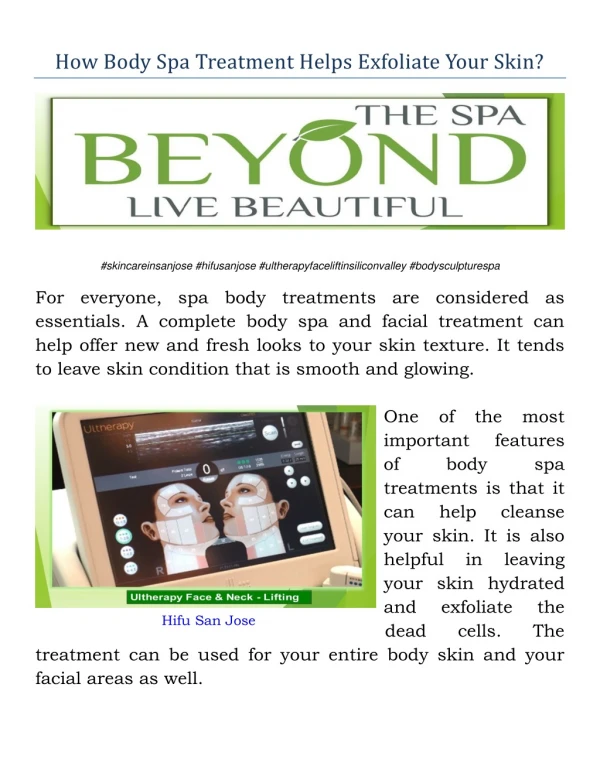 How Body Spa Treatment Helps Exfoliate Your Skin?