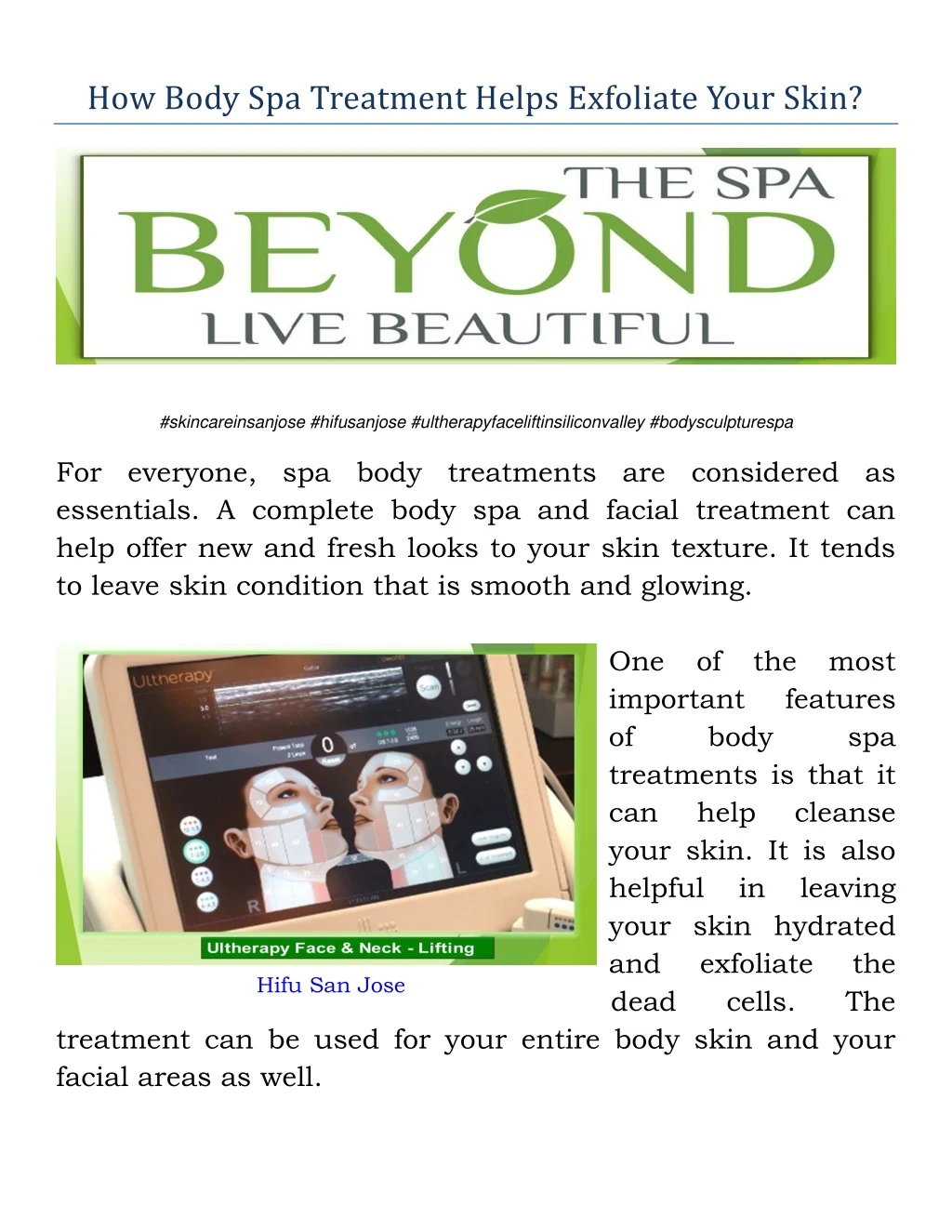 how body spa treatment helps exfoliate your skin